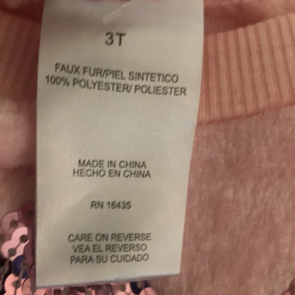 NWT Disney “Minnie” Pink Plush “Fur” Sequin Top - Picture 3 of 5